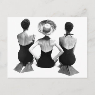Mode zwemkleding 1950 briefkaart