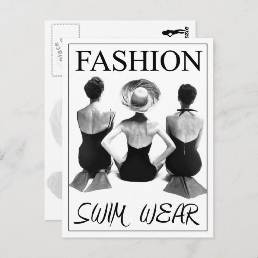 Mode zwemkleding 1950 briefkaart (Voorkant / Achterkant)