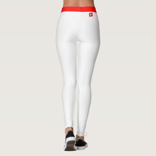 Mode Zwitserland en Zwitserse vlag, fan van reizen Leggings (Achterkant)