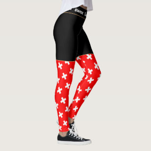 Mode Zwitserland en Zwitserse vlag, fan van reizen Leggings