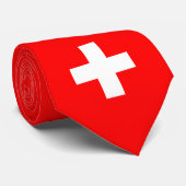 Mode Zwitserse vlag en Zwitserland Stropdas (Opgerold)