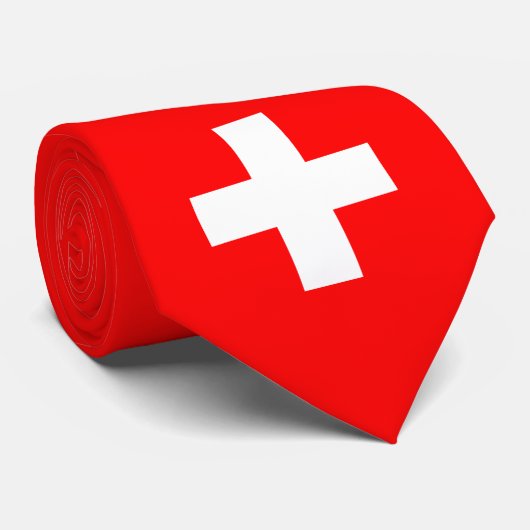 Mode Zwitserse vlag Stropdas/Zwitserland Stropdas (Opgerold)
