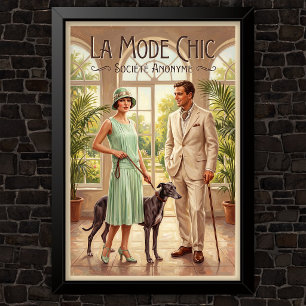 Modeadvertenties in vintage stijl uit de jaren 20 poster