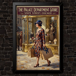 Modeadvertenties in vintage stijl uit de jaren 20 poster