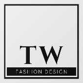 Modebedrijfsbord Transparant Zwart Raamsticker (Vel)
