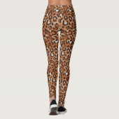 Modebewust, Fier, Bruin, Wit & Zwart Luipaard Leggings (Achterkant)