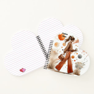 Modebewuste meisje met koffie journaal notitieboek
