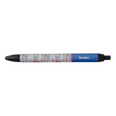 Modebewuste Rood & Wit Sportieve Sportauto's Entho Zwarte Inkt Pen (Voorkant)