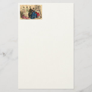 Modebewuste victoriaanse dames briefpapier
