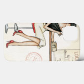 Modebewuste vrouw drinkt wijn Case-Mate iPhone case (Achterkant (horizontaal))