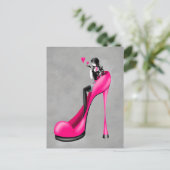 Modebewuste vrouw in stiletto  ansichtkaart briefkaart (Staand voorkant)