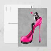 Modebewuste vrouw in stiletto  ansichtkaart briefkaart (Voorkant / Achterkant)