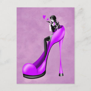 Modebewuste vrouw in stiletto  ansichtkaart briefkaart