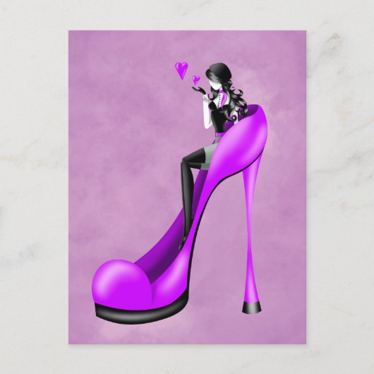 Modebewuste vrouw in stiletto  ansichtkaart briefkaart (Voorkant)