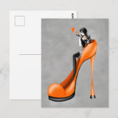 Modebewuste vrouw in stiletto  ansichtkaart briefkaart (Voorkant / Achterkant)