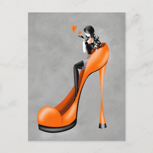 Modebewuste vrouw in stiletto  ansichtkaart briefkaart (Voorkant)