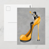 Modebewuste vrouw in stiletto ansichtkaart briefkaart (Voorkant / Achterkant)