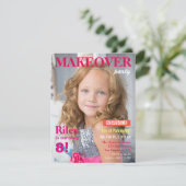 Modeblad Makeover Meiden Verjaardagsfeestje Kaart (Staand voorkant)