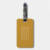 Modegeel Goud Zwart Wit Streep Bagagelabel (Achterkant verticaal)
