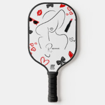 Modegekke Rood Monogram Pickleball Paddle