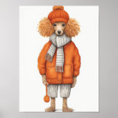 Modehond Poedel Print, Grappige Hond Decoratie, Or Poster (Voorkant)