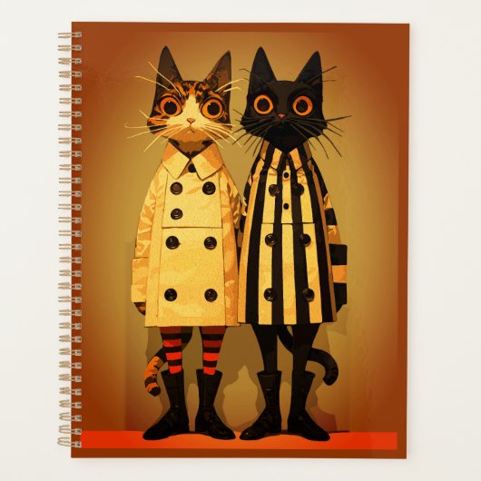 Modekatten – Vreemde kattenjassen en laarzen Planner (Voorkant)