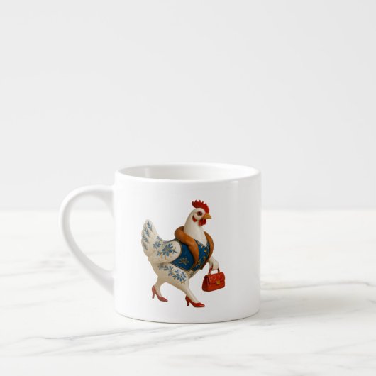 Modekip met Handtas Espresso Kop (Links)
