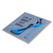 Modekoningin in Stiletto Blauw Tegeltje (Zijkant)