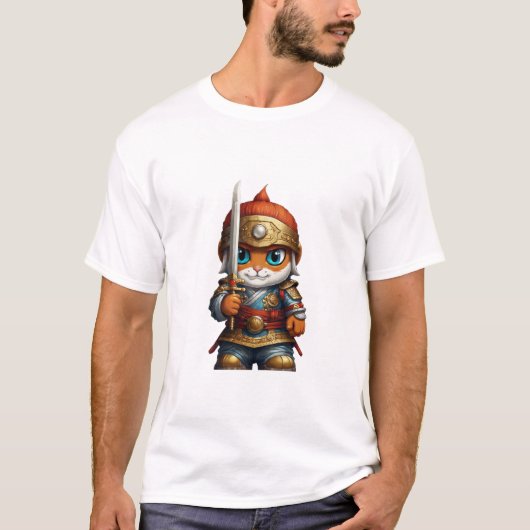 Model 100, levendige Cartoon-print T-shirt: Stijlv T-shirt (Voorkant)