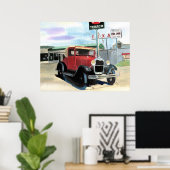 Model A Afdrukken van antiek autocanvas Poster (Thuiskantoor)