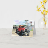 Model A Antiek auto Notecard Kaart (Gele Bloem)