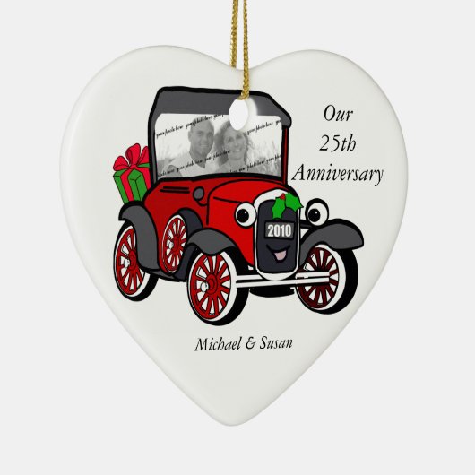 Model A Foto van Kerstmis Keramisch Ornament (Rechts)