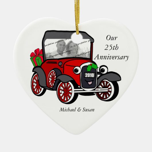 Model A Foto van Kerstmis Keramisch Ornament (Voorkant)