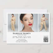 Model Acteur 3 Foto Comp Kaart Sjabloon 5x7 Wit (Voorkant)