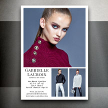 Model Acteur 3 Foto Comp Kaart Sjabloon 5x7 Wit