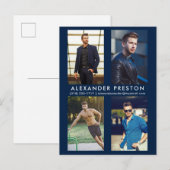 Model Acteur 4 Foto Comp Kaart Blauw Briefkaart (Voorkant / Achterkant)