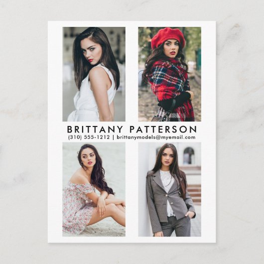 Model Acteur 4 Foto Comp Kaart Wit Briefkaart (Voorkant)