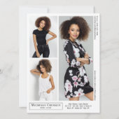 Model Acteur 4 Foto Tweezijdige Zed Kaart Sjabloon (Achterkant)