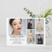 Model Acteur 5 Foto Comp Kaart Sjabloon 5x7 Wit (Staand voorkant)