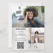 Model Acteur Comp Card | 3 foto's en QR-code Kaart (Achterkant)