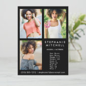 Model Acteur Comp Kaart 3 Foto Zwart (Staand voorkant)