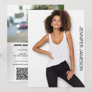 Model Acteur Comp Kaart 3 Foto's en QR-code