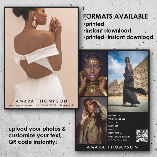 Model Acteur Modelleer Comp Kaart 4 Foto QR Code