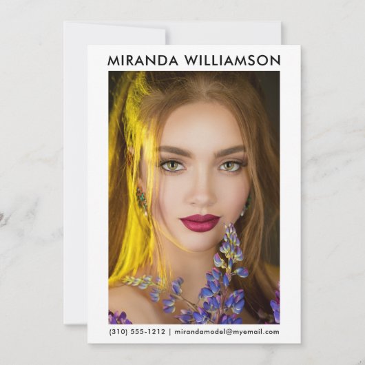 Model Actor 1 Foto Comp Kaart 5x7 White (Voorkant)