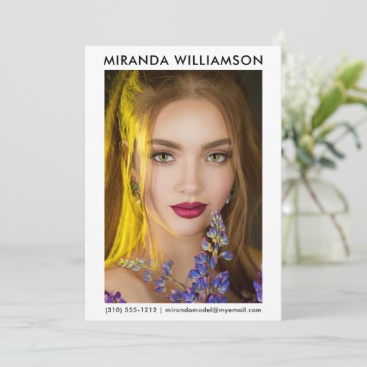 Model Actor 1 Foto Comp Kaart 5x7 White (Staand voorkant)