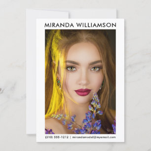 Model Actor 1 Foto Comp Kaart 5x7 White