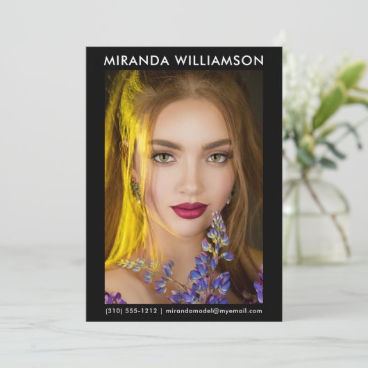 Model Actor 1 Foto Comp Kaart 5x7 zwart (Staand voorkant)