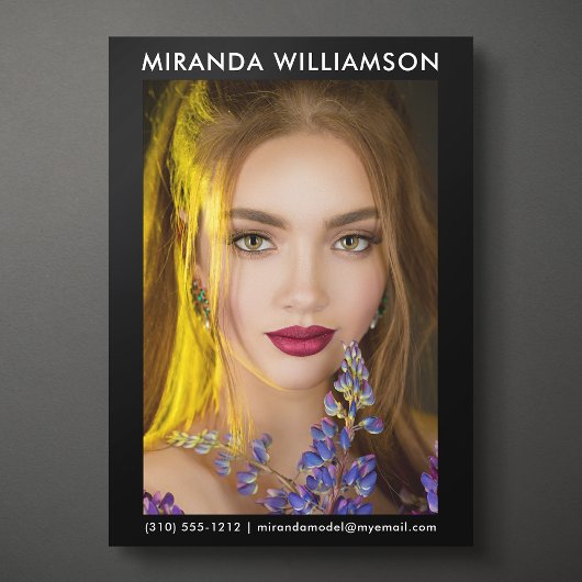 Model Actor 1 Foto Comp Kaart 5x7 zwart