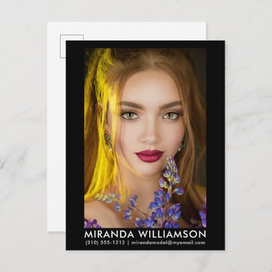 Model Actor 1 Photo Comp Kaart Zwart Briefkaart (Voorkant / Achterkant)