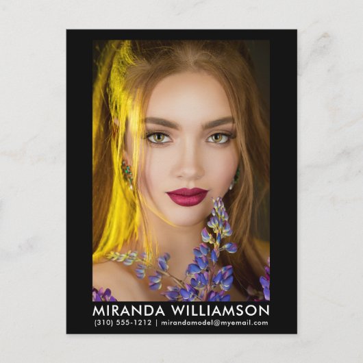 Model Actor 1 Photo Comp Kaart Zwart Briefkaart (Voorkant)